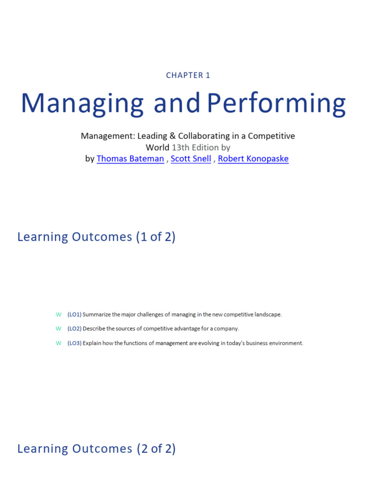 Managing in a Competitive Landscape | PDF | Emotional Intelligence ...