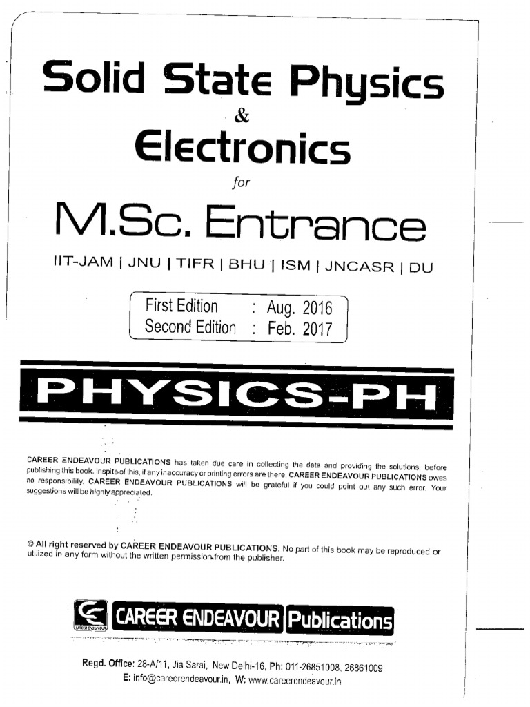 Solid State Physics - Electronics | PDF