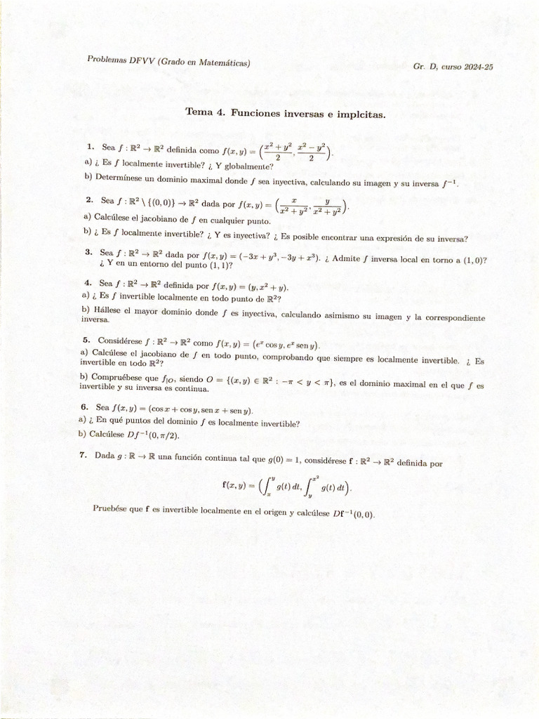 Ej Tema 4 DFVV | PDF | Objetos matemáticos | Análisis matemático