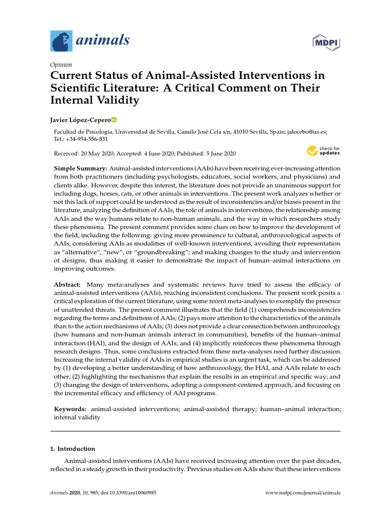 Current Status of Animal-Assis | PDF | Randomized Controlled Trial ...