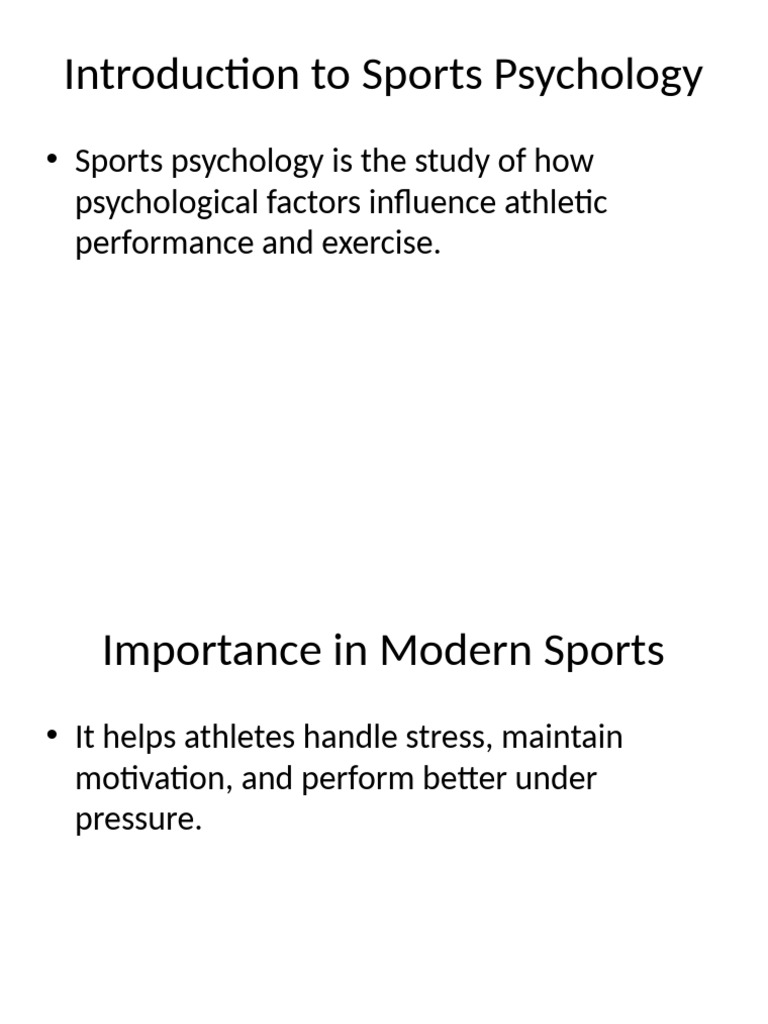 Understanding Sports Psychology Basics | PDF