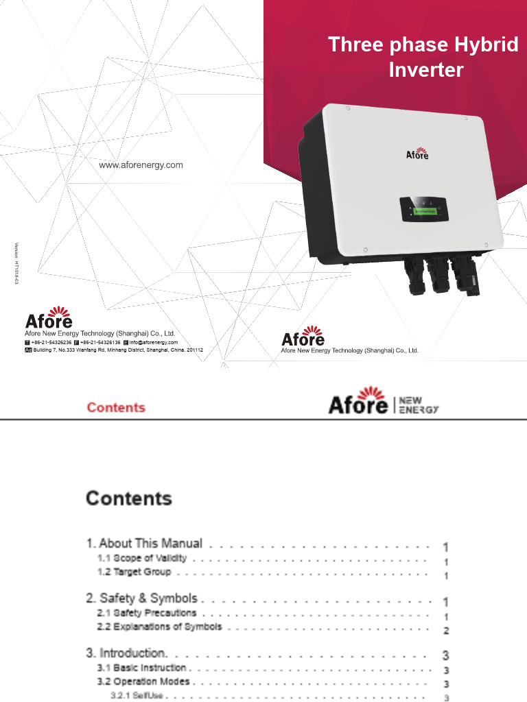 Three Phase AC Coupled Inverter 3 30kW Users Manual | PDF | Electrical ...