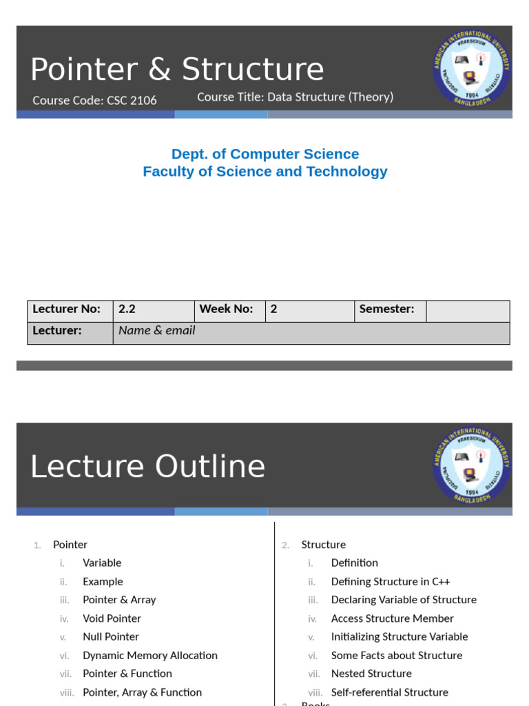 Lecture 02.2 | PDF | Pointer (Computer Programming) | Integer (Computer ...