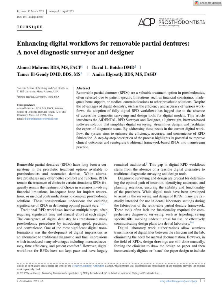 Journal of Prosthodontics - 2025 - Mahrous - Enhancing Digital ...
