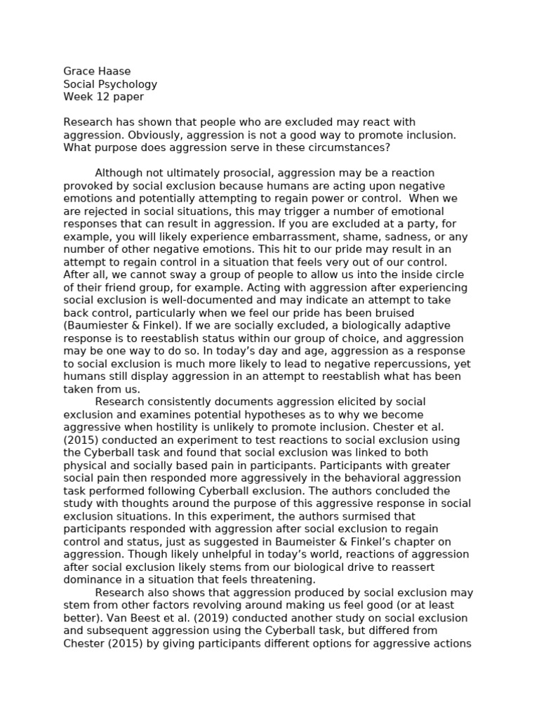 aggression_paper (1) | PDF | Aggression | Emotions