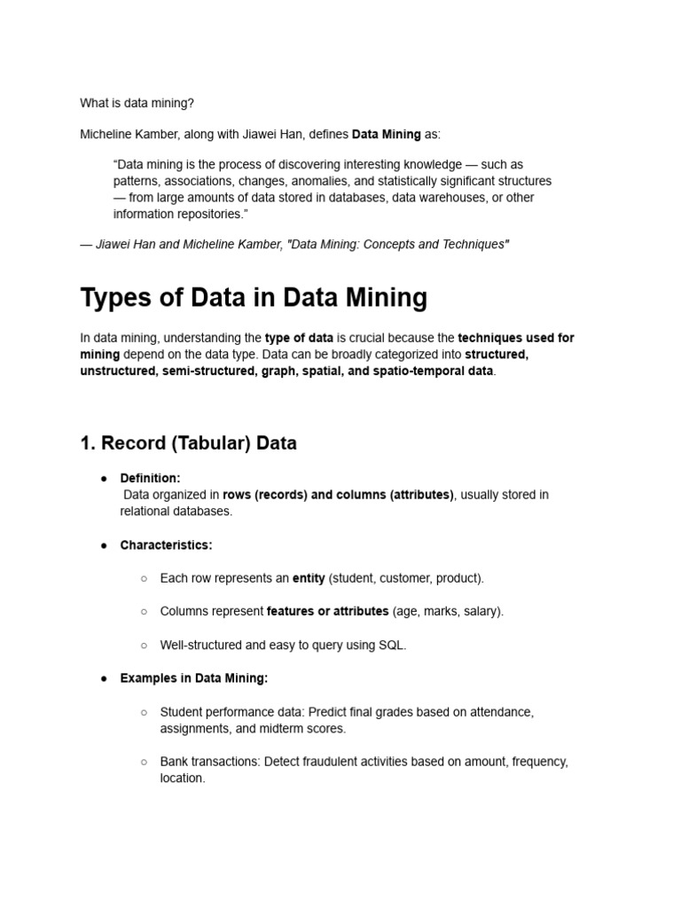 Understanding Data Mining Types | PDF