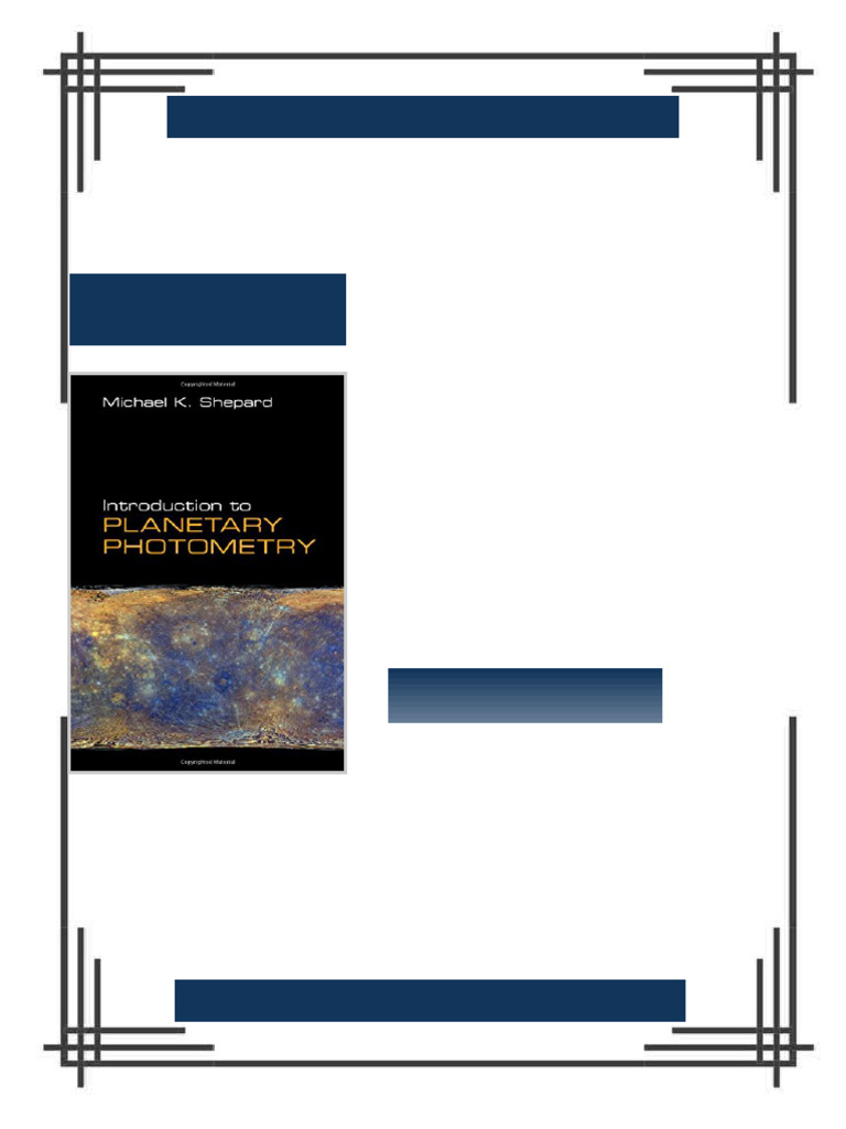 Introduction to Planetary Photometry 1st Edition Michael K. Shepard ...