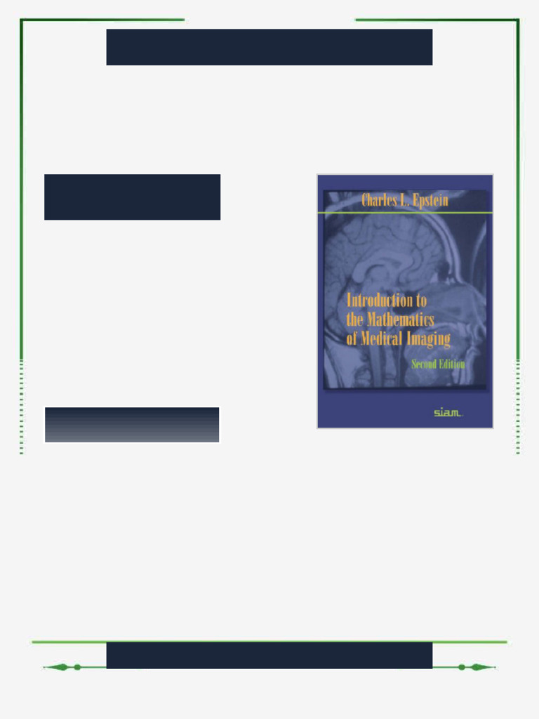 Introduction to the Mathematics of Medical Imaging 2nd Edition Charles ...