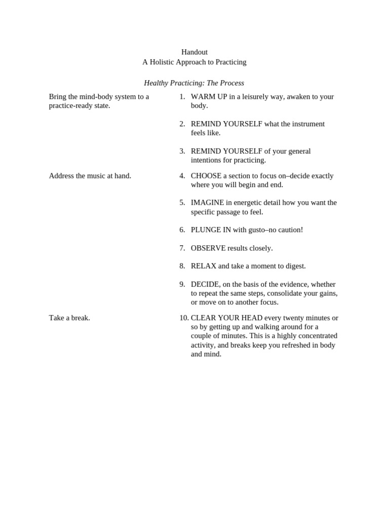 Healthy Practice Handout | PDF | Mindfulness | Psychological Concepts