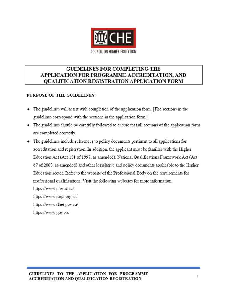 Programme Accreditation Application Guidelines | PDF | Academic Degree ...