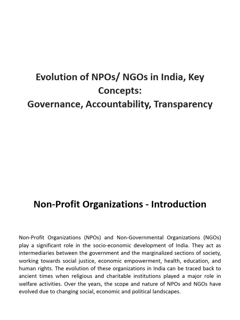 Class 05 - Evolution of NPOs NGOs in India, Key Concepts - 17.03.2025 ...