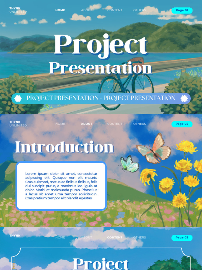 Blue and White Illustration Project Presentation | PDF