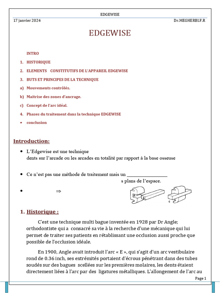 Technique Edgewise en orthodontie | PDF | Orthodontie | Dent