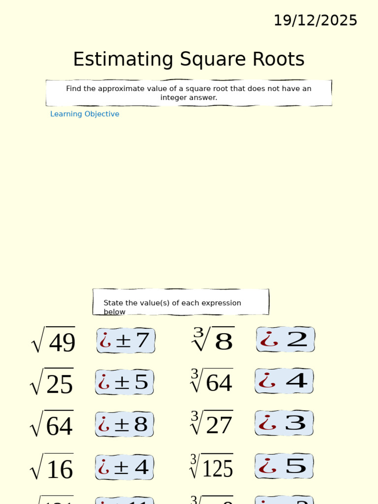 Estimating Square Roots | PDF | Square Root | Ring Theory