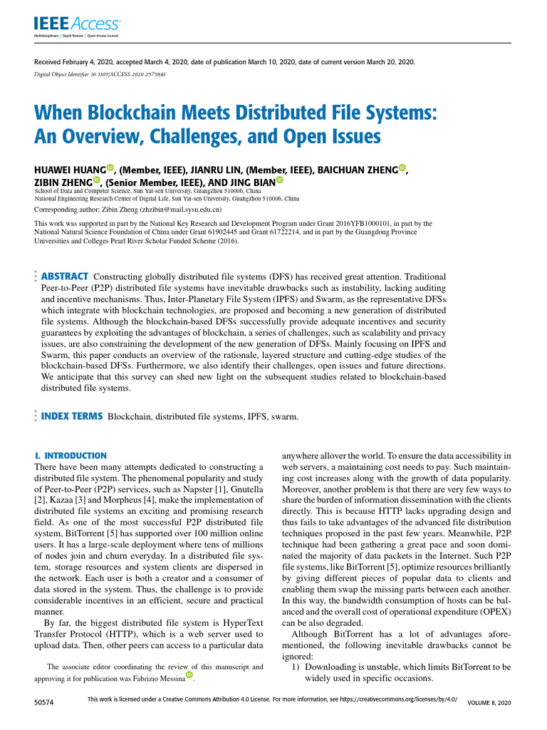 Blockchain-Enhanced Distributed File Systems | PDF | Peer To Peer ...