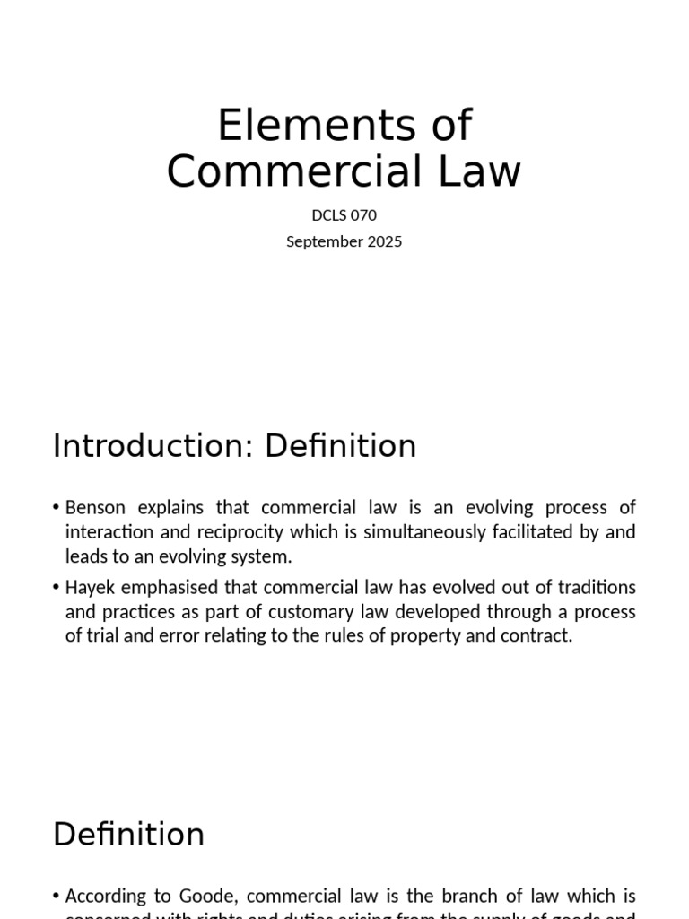 Key Concepts in Commercial Law | PDF | Islamic Banking And Finance ...