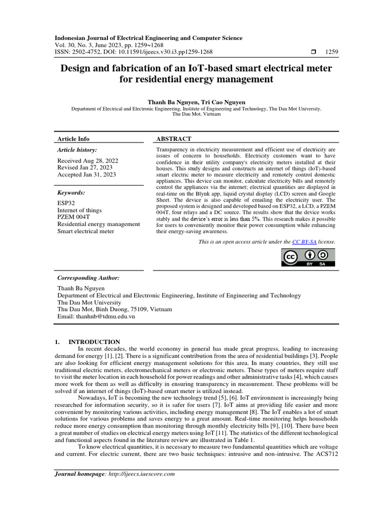 Design and Fabrication of An IoT Based SM | PDF | Internet Of Things ...