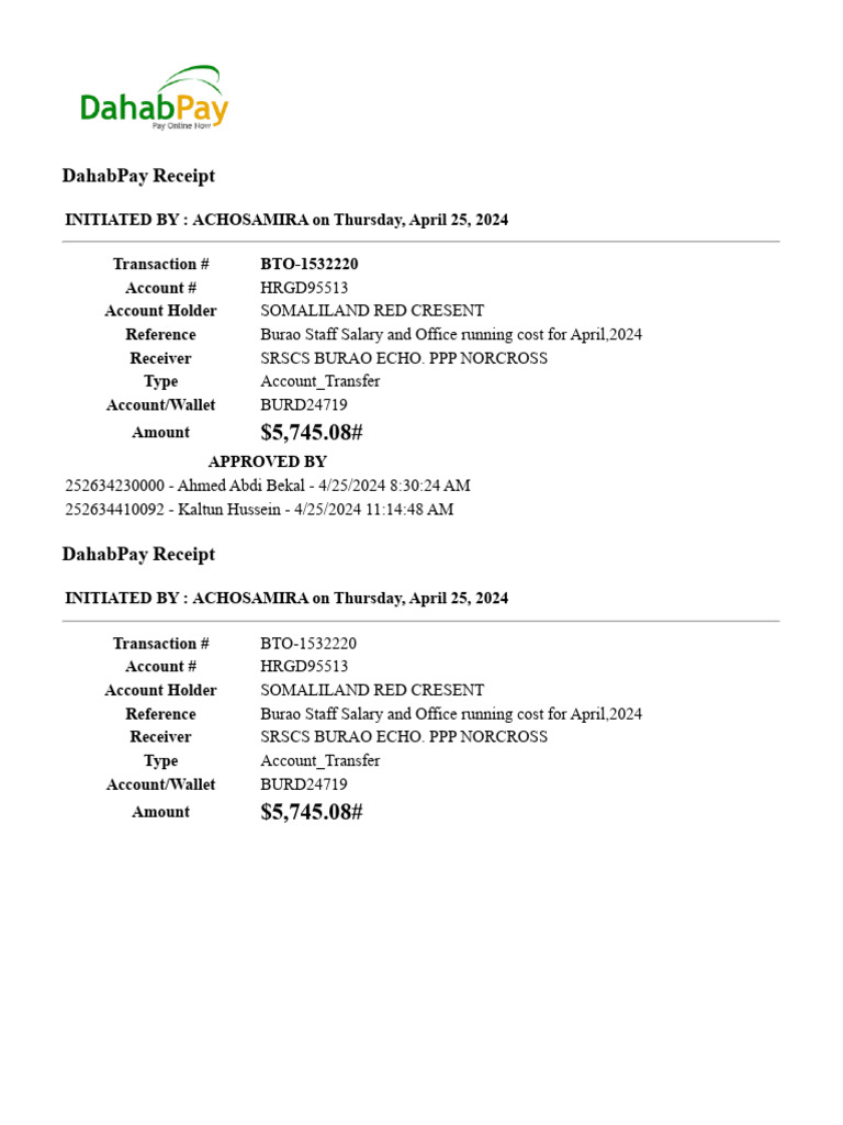 Buroa NRC Portal Receipt | PDF