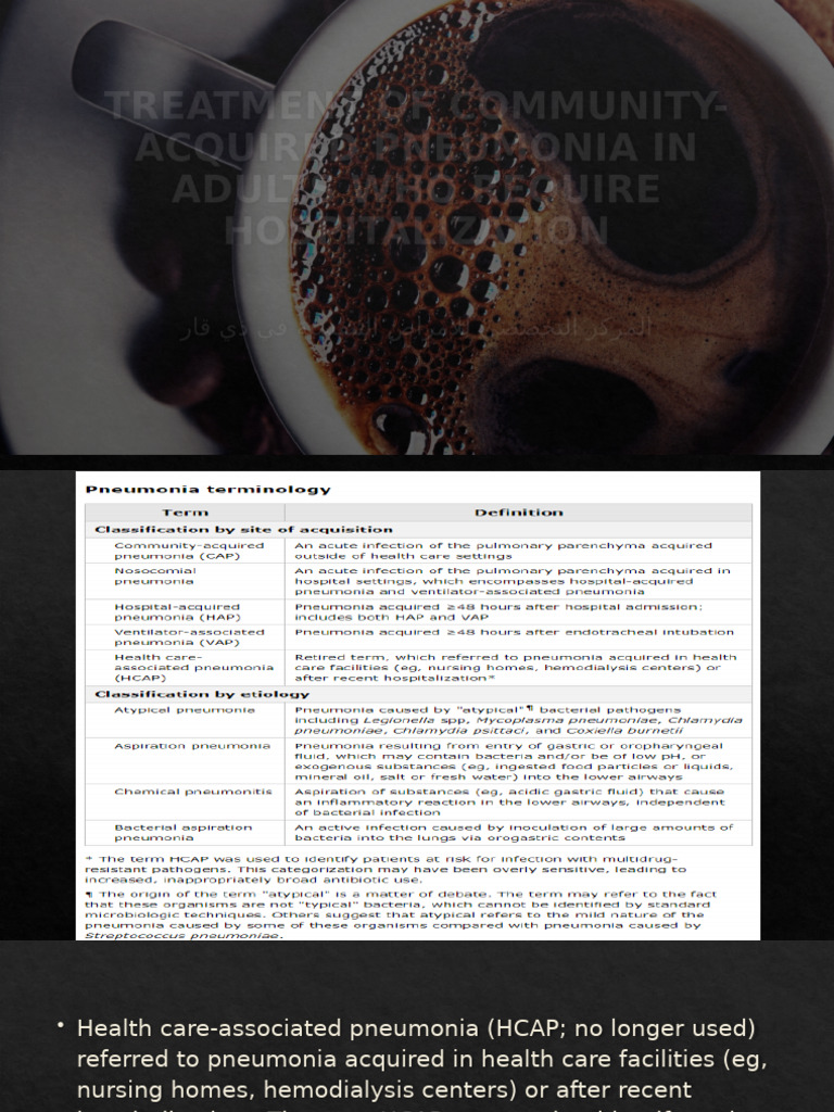 Community-Acquired Pneumonia Treatment Guide | PDF | Pneumonia ...