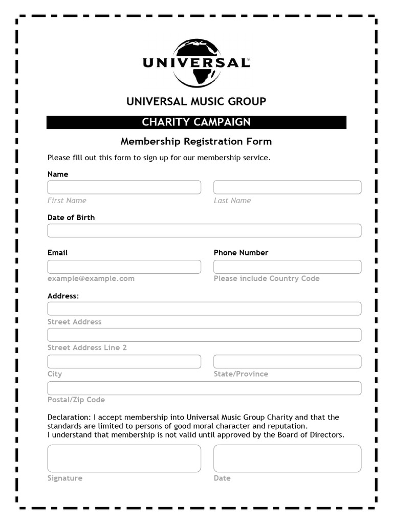 Universal Music Group - Charity Form 2 | PDF