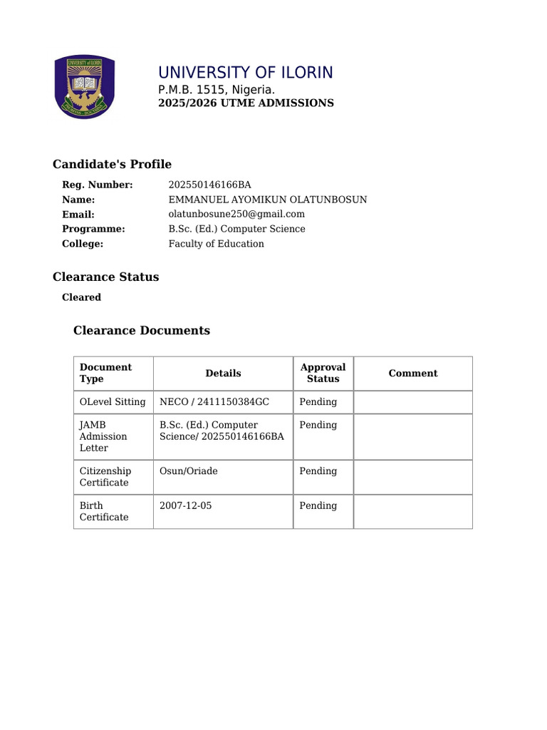 Clearance Slip | PDF