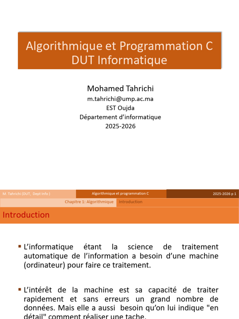 Introduction à l'Algorithmique C | PDF | Structure de contrôle ...