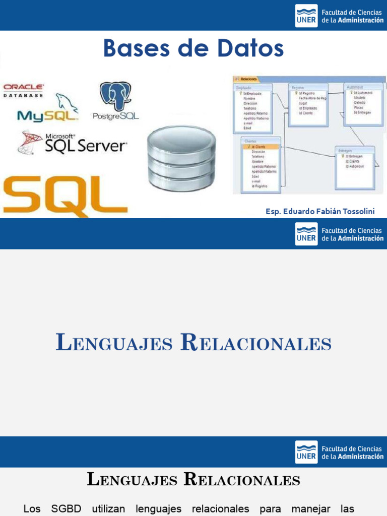 Lenguaje SQL: Definición y Operaciones | PDF | SQL | Base de datos ...