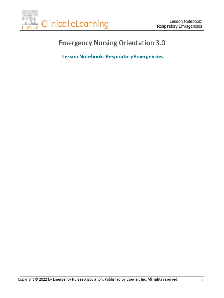 Respiratory Emergencies Overview | PDF | Chronic Obstructive Pulmonary ...