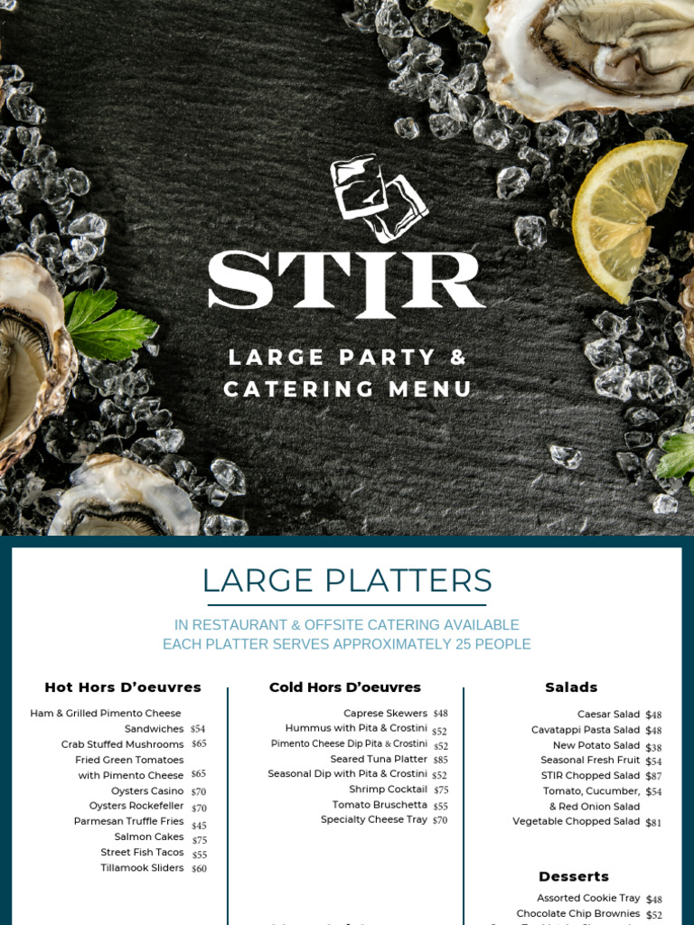 Large Party Catering Menu Options | PDF | Salad | Drink