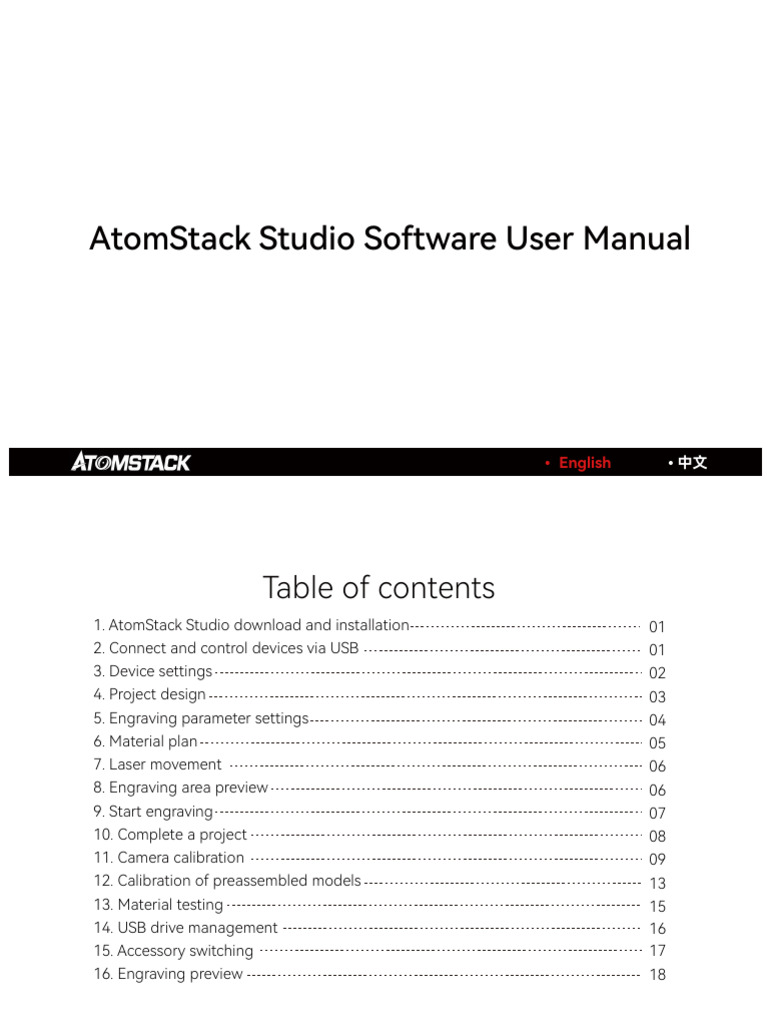 AtomStack Studio User Manual Guide | PDF | Camera | Usb