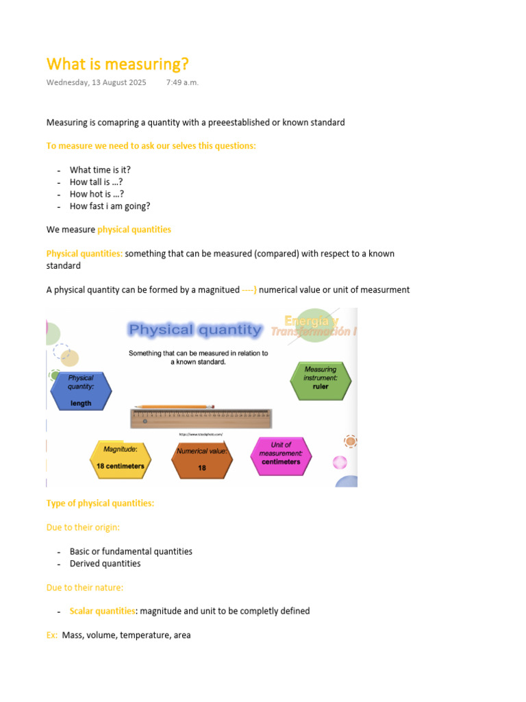 Understanding Physical Quantities and Measurement | PDF