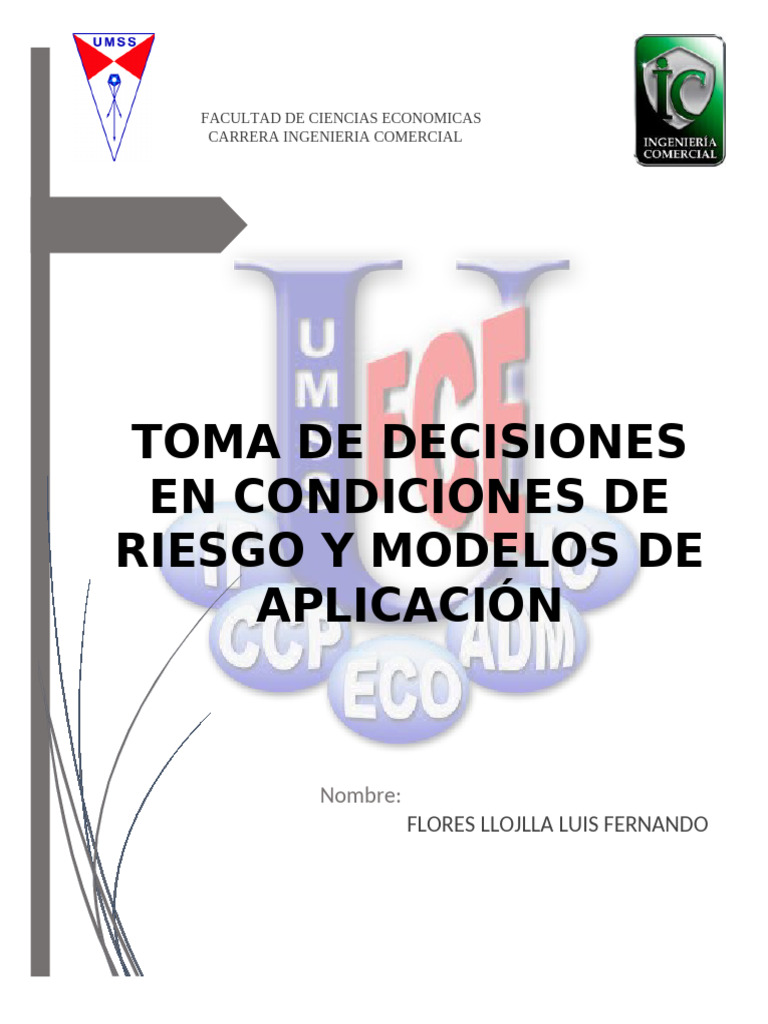 Toma de Decisiones bajo Riesgo y Modelos | PDF | Toma de decisiones ...