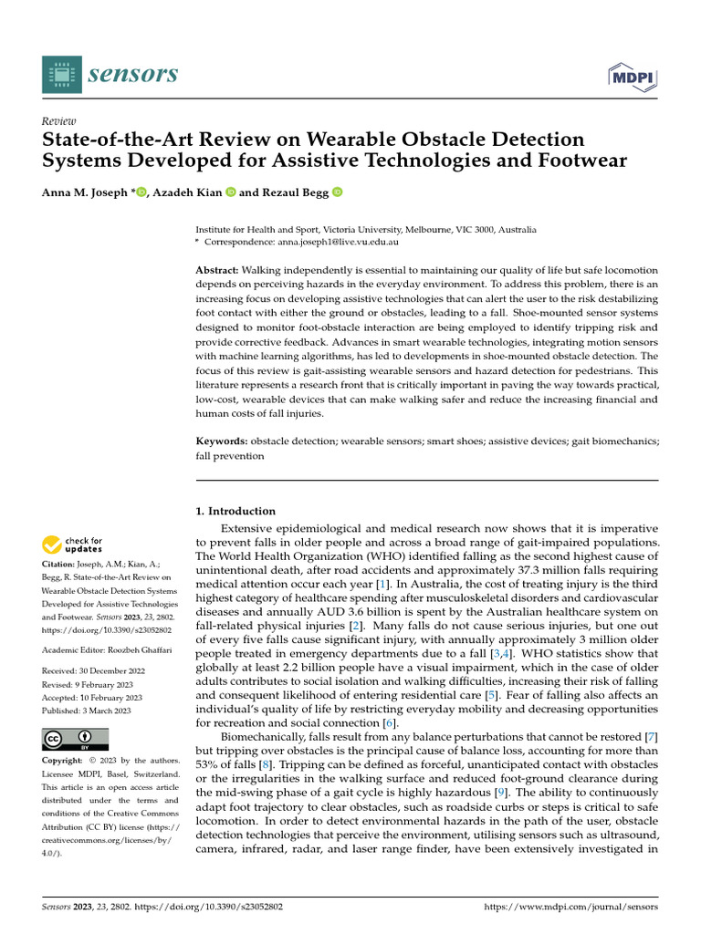 Sensors 23 02802 | PDF | Wearable Technology | Walking