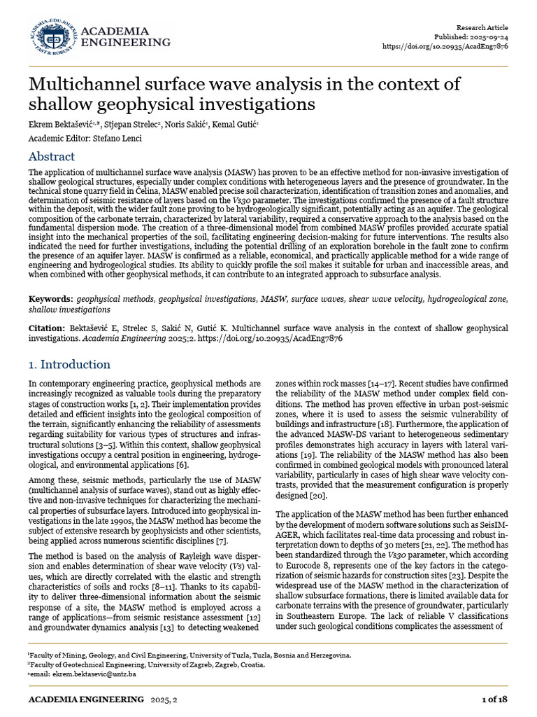 Multichannel Surface Wave Analysis in Th | PDF | Waves | Hydrogeology