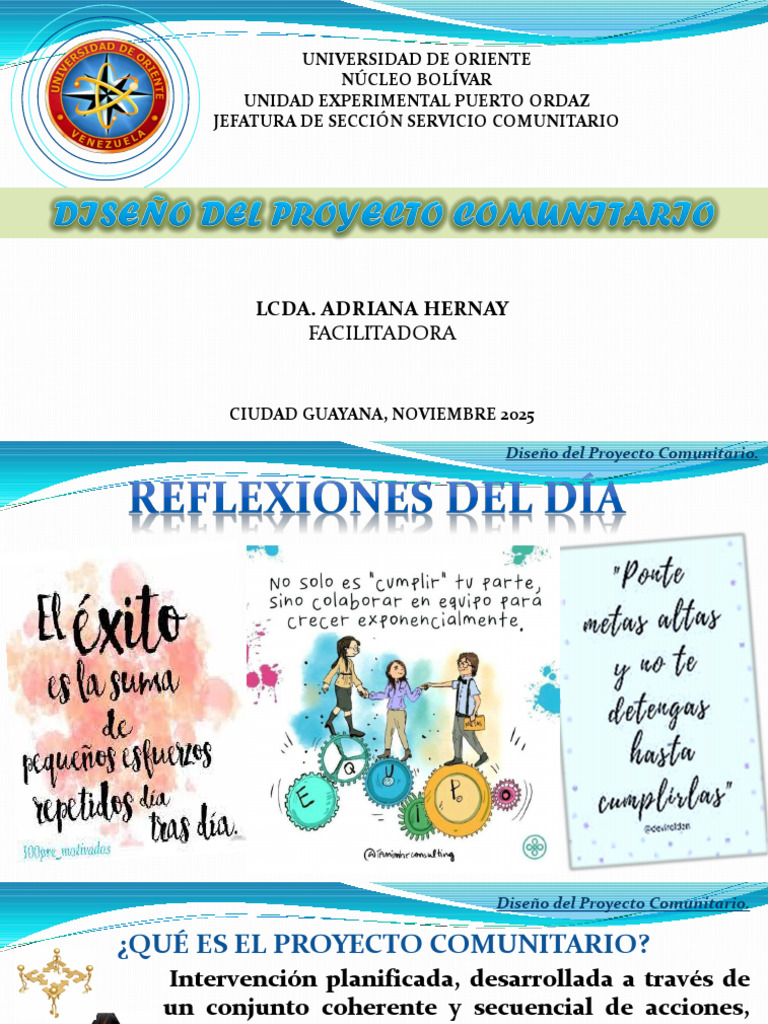 Diseño de Proyectos Comunitarios UDO | PDF