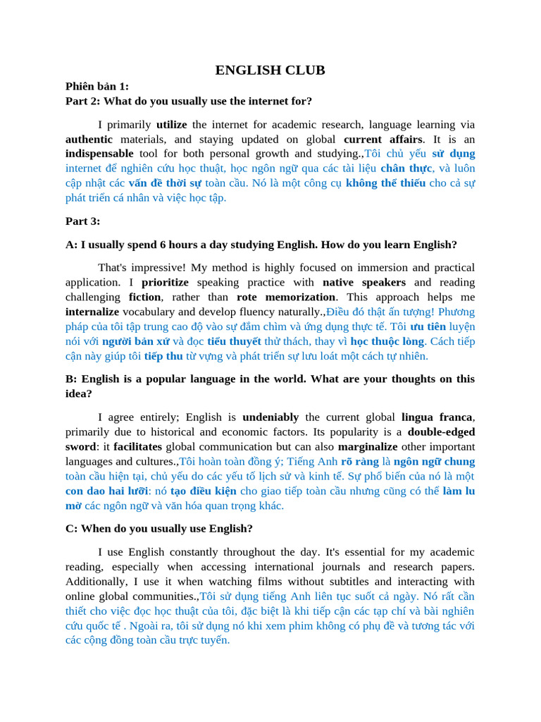English Club | PDF