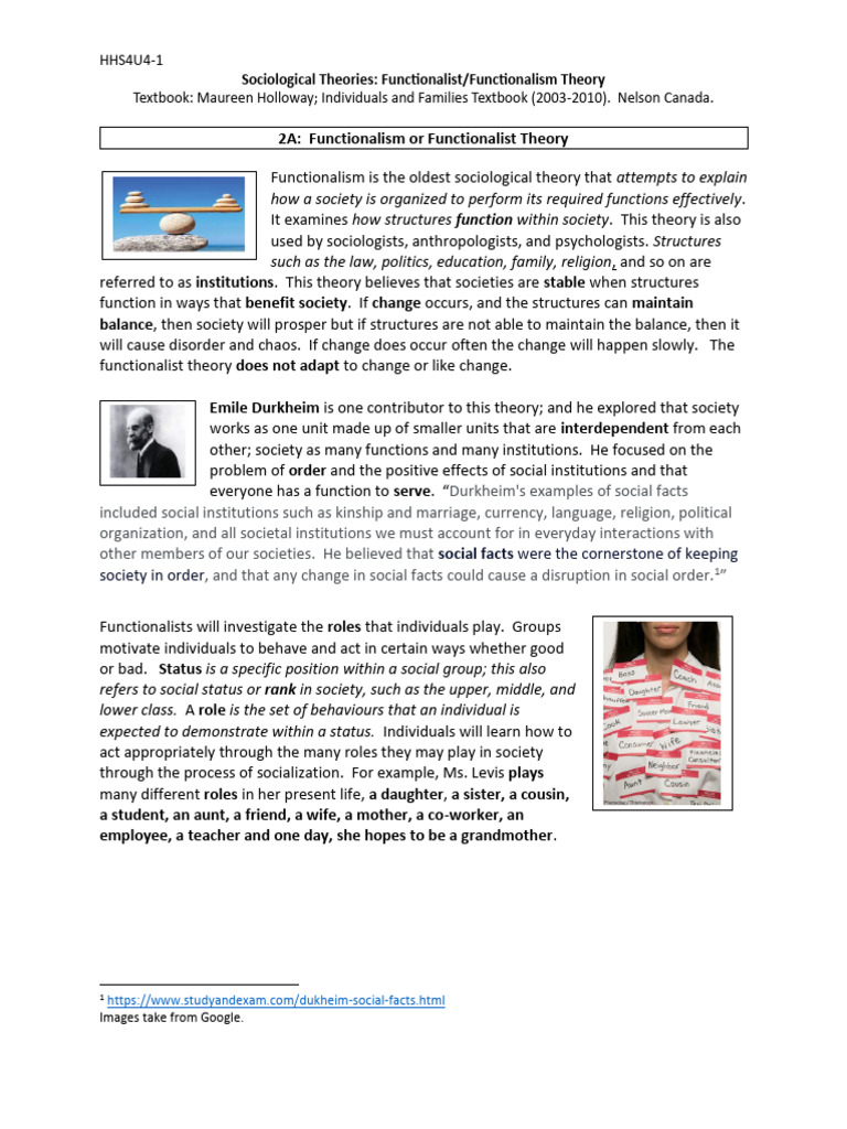 Understanding Functionalism in Sociology | PDF | Sociology | Society
