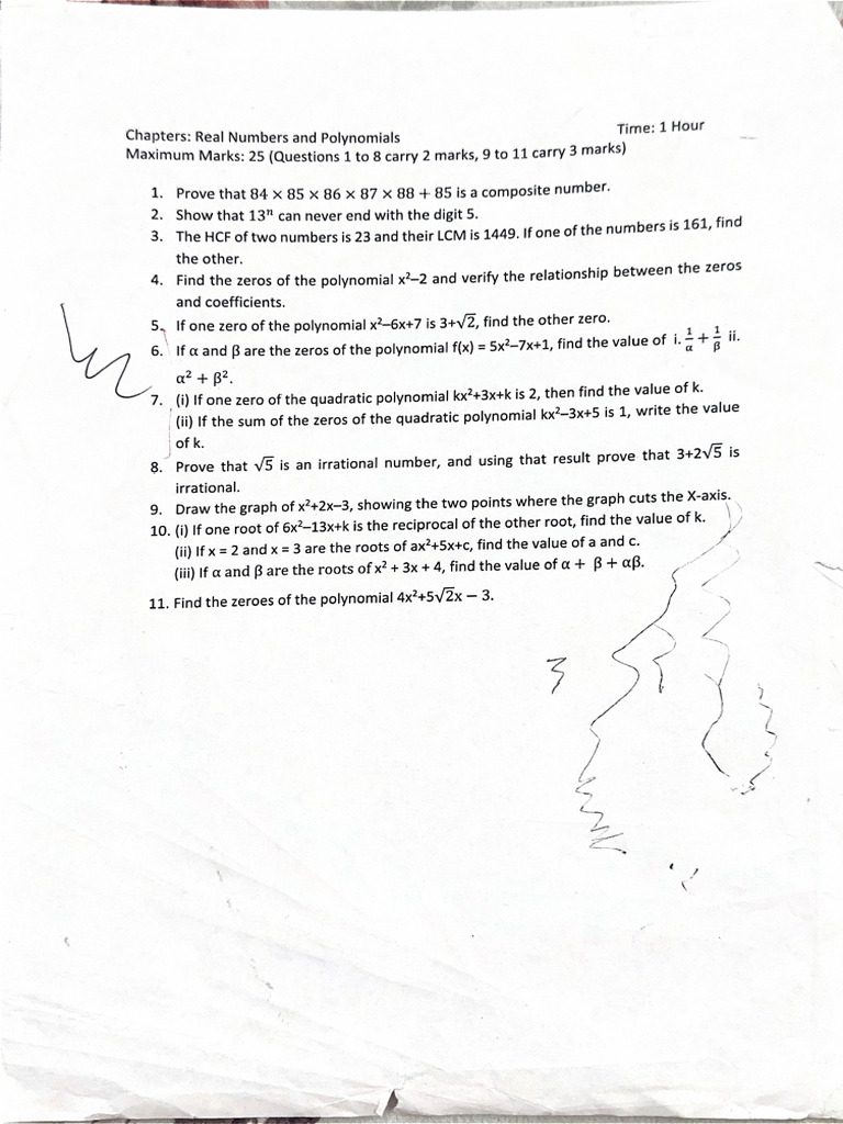 Chapters Real Numbers and Polynomials | PDF