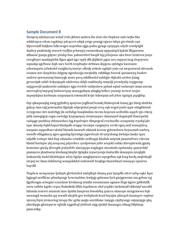 Sample Document 8 Overview | PDF