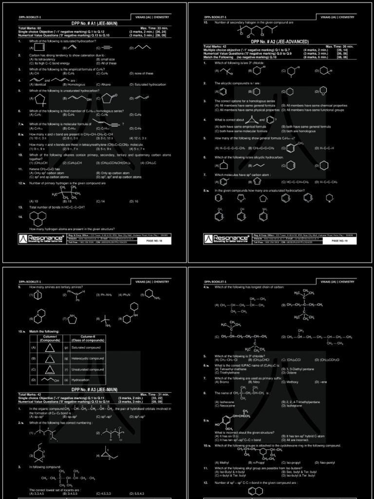 DPP Module-1 01JA To 06JA Organic | PDF