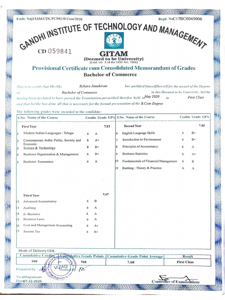 Degree Cert | PDF