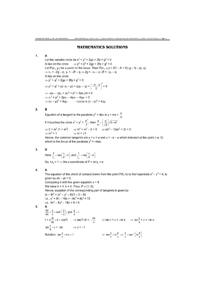 Solutions To Full Test 04 Revision 02 | PDF