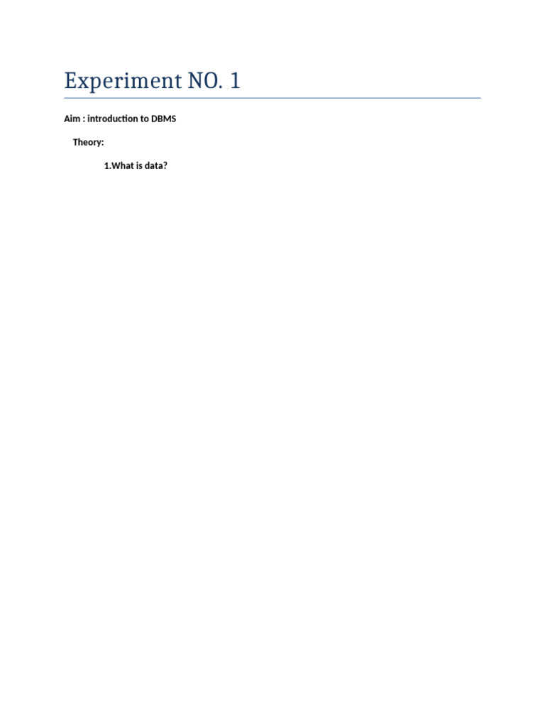 Experiment NO 1 | PDF