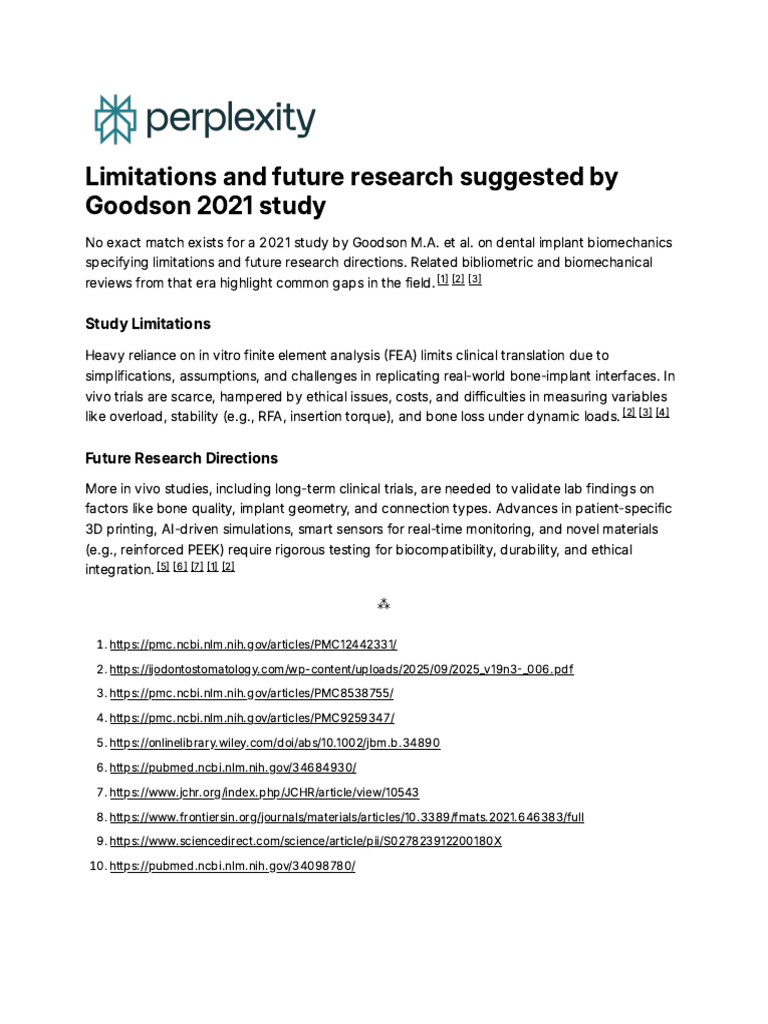 Limitations and Future Research Suggested by Goods | PDF