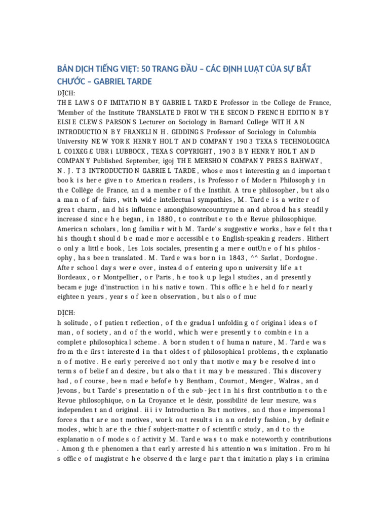 Tarde's Laws of Imitation Overview | PDF