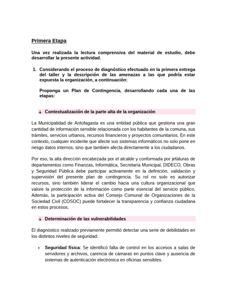 Plan de Contingencia para Ciberseguridad | PDF | La seguridad ...