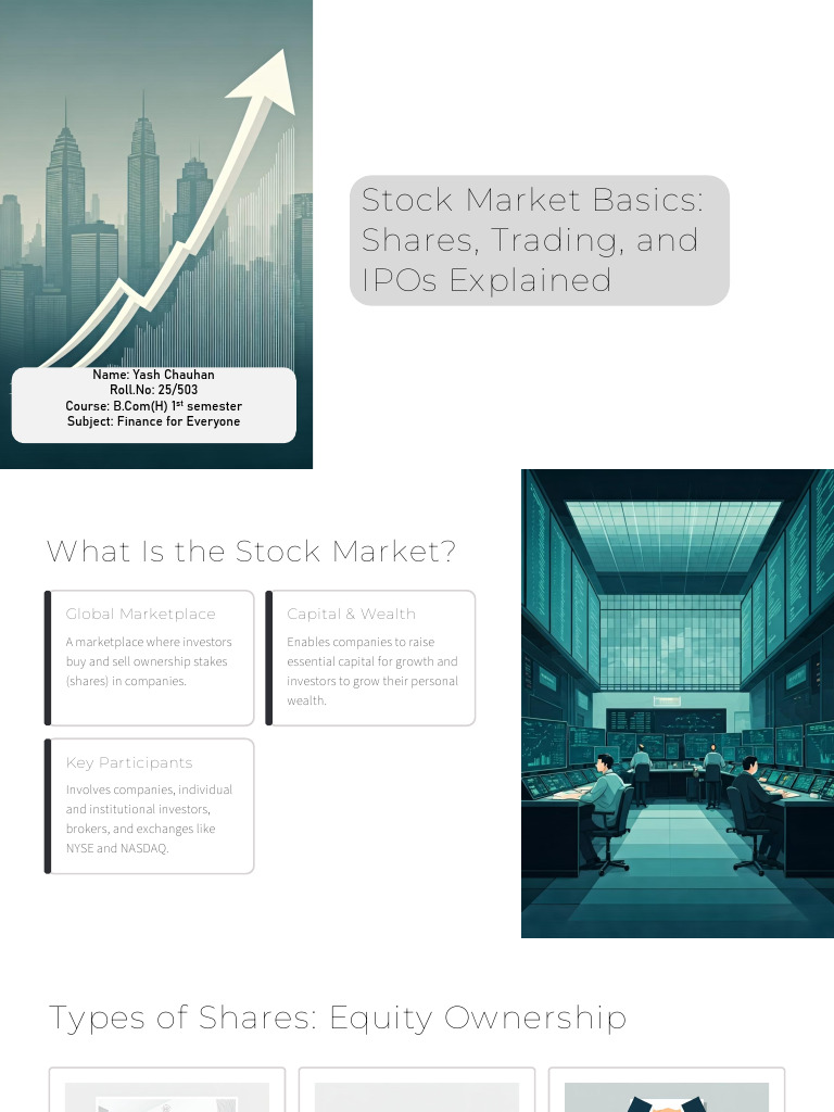 Stock Market Basics: Shares & Trading Guide | PDF | Stocks | Initial ...