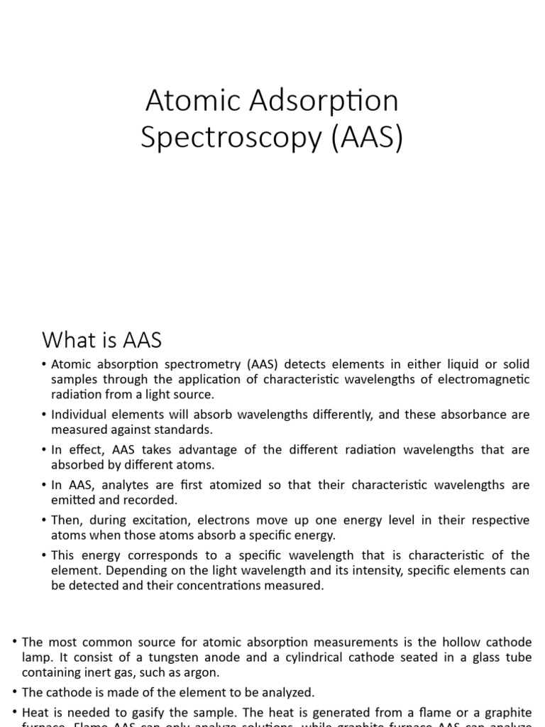 Atomic Adsorption Spectroscopy | PDF