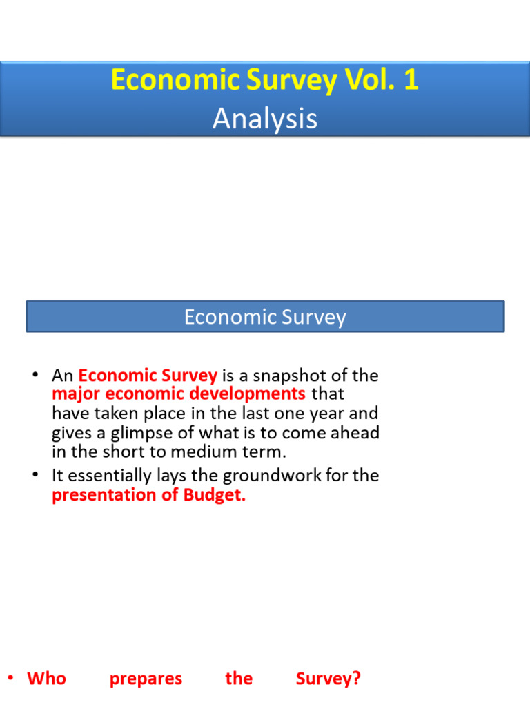 Economic Survey Vol 1 | PDF | Economies
