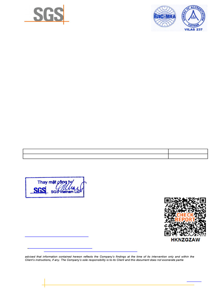 SGS Test Report: Plywood Formaldehyde Levels | PDF | Vietnam
